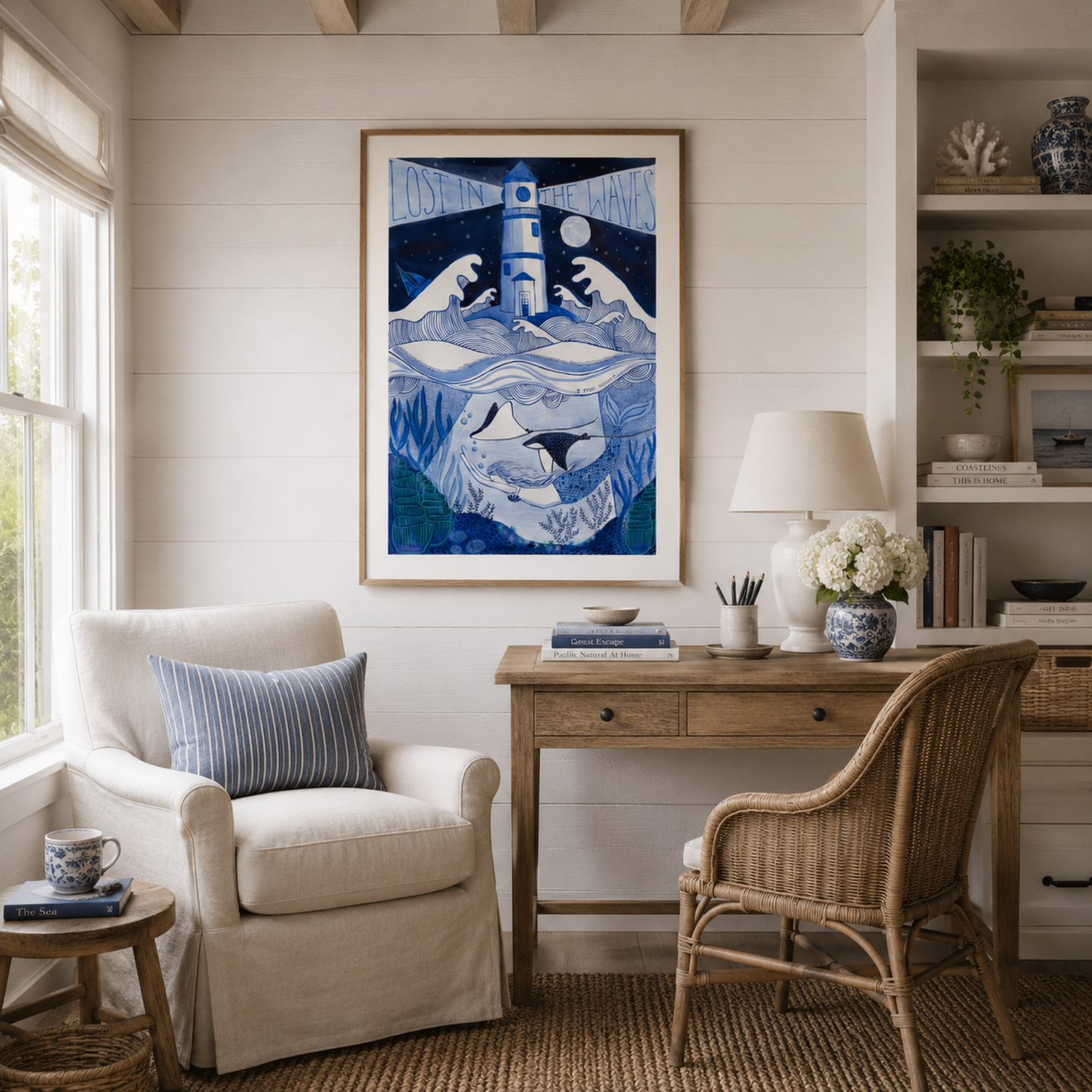 Lost in the Waves I Find Myself, Night Swim - Print