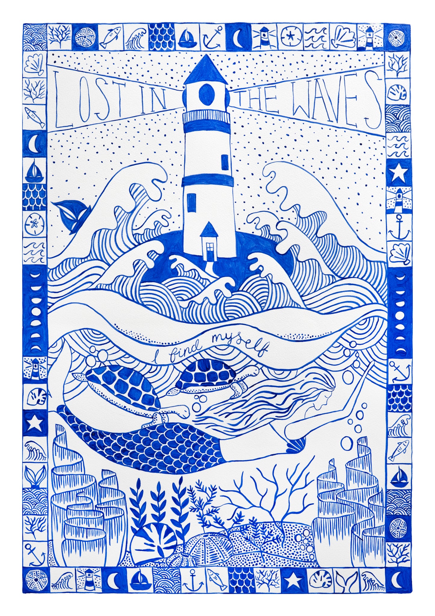 Lost in the Waves I Find Myself - Print
